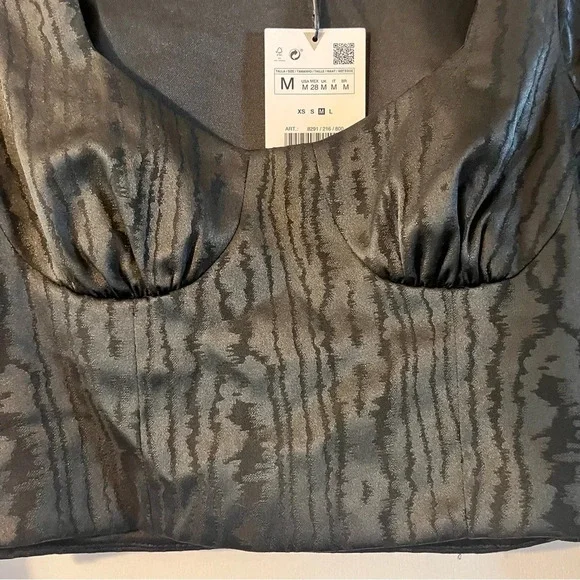 Zara Satin Effect Cropped Longsleeve NWT - Picture 3 of 6